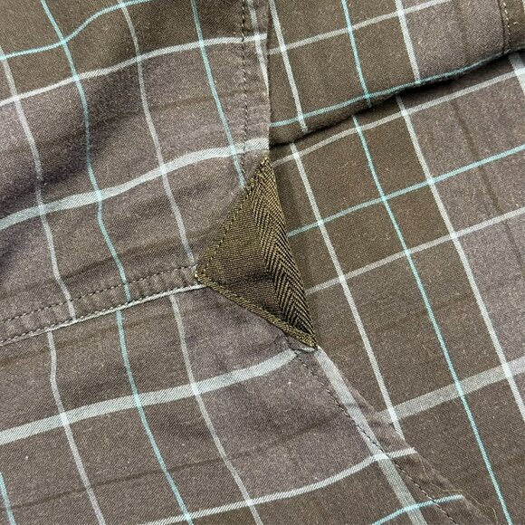 Hugo Boss Slim Fit Dress Shirt Check Blue Long Sleeve Cotton 17 1/2 XL - Picture 9 of 13